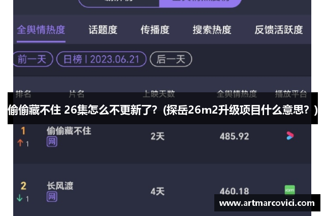 偷偷藏不住 26集怎么不更新了？(探岳26m2升级项目什么意思？)